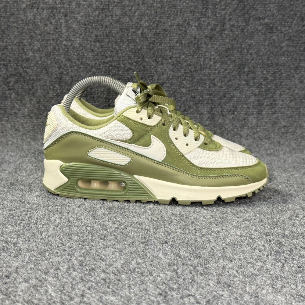 Nike Air Max 90 ID Athletic Shoes Women 8 Sage Green Cream Retro Running Sneaker